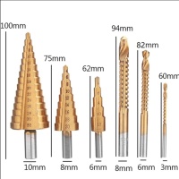 Набор сверл HSS, 6 предметов, ступенчатые+сверла фреза, "MAXIMUM" (3369) оптом